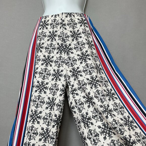 Zara Wide Leg High Waist Palazzo Scarf Print Flowing Trousers Moroccan Tile Smll - Picture 16 of 16